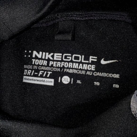 Nike Golf Tour Performance Long Sleeve Shirt Men's XL Black Mock-Neck Warm - Picture 6 of 7